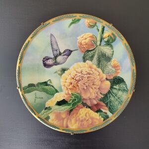 Cyndi Nelson | Floral and Hummingbird Decorative Plate | Pickard | 1990s